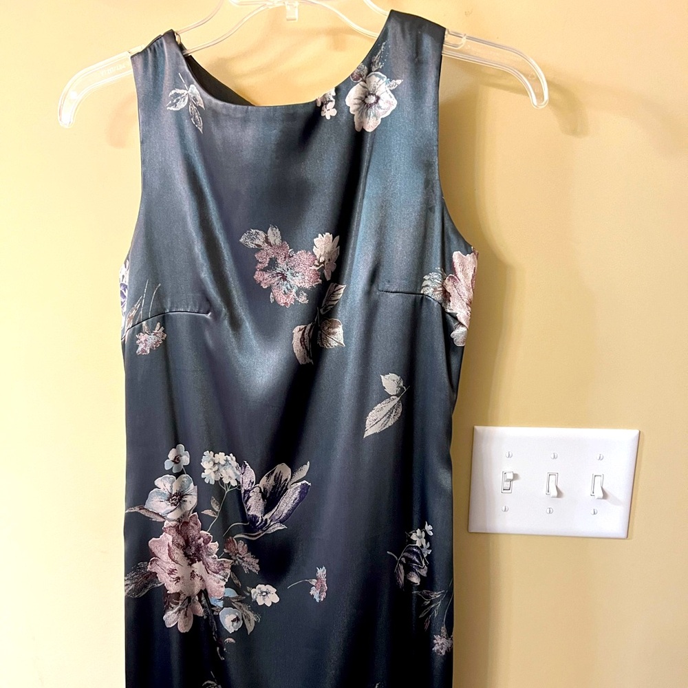 Fully lined silk satin dress.